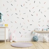 Stickers Vinilo Infantil Confeti Confite Tiras Colores Earthy Tones 120un