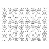 Etiquetas Tapa Frasco Despensa Alacena Aesthetic BW Vinilo Lavable 4,5cm x48 unidades