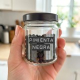 Etiquetas Estilo Rotuladora Frasco Especias y Despensa Vinilo x96 unidades