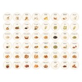 Etiquetas Redondas Frasco Despensa Alacena Acuarela Vinilo 3,5cm x48 unidades