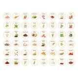 Etiquetas Redondas Frasco Especias Acuarela Vinilo 3,5cm x48 unidades