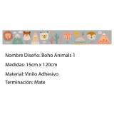 Guarda Infantil Vinilo Adhesivo Animales Estilo Boho 15x120cm Boho Animals 1 Gris