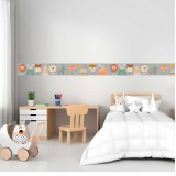 Guarda Infantil Vinilo Adhesivo Animales Estilo Boho 15x120cm Boho Animals 1 Gris