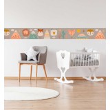 Guarda Infantil Vinilo Adhesivo Animales Estilo Boho 15x120cm Boho Animals 2 Marrón