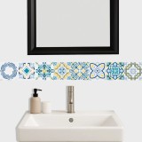Guarda Mosaicos Adhesivos Vinilo Azulejo 15cm x 1,20m Diseño G002