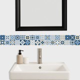 Guarda Mosaicos Adhesivos Vinilo Azulejo 15cm x 1,20m Diseño G003