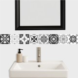 Guarda Mosaicos Adhesivos Vinilo Azulejo 15cm x 1,20m Diseño G005