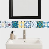 Guarda Mosaicos Adhesivos Vinilo Azulejo 15cm x 1,20m Diseño G006