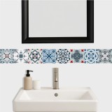 Guarda Mosaicos Adhesivos Vinilo Azulejo 15cm x 1,20m Diseño G008