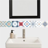 Guarda Mosaicos Adhesivos Vinilo Azulejo 15cm x 1,20m Diseño G009