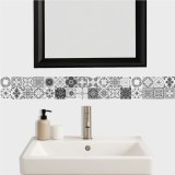 Guarda Mosaicos Adhesivos Vinilo Azulejo 15cm x 1,20m Diseño G010