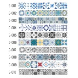 Guarda Mosaicos Adhesivos Vinilo Azulejo 15cm x 1,20m Diseño G005