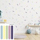 Stickers Vinilo Infantil Confeti Confite Tiras Colores Pastel Serenity 120un