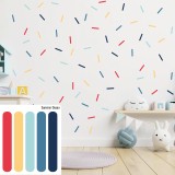 Stickers Vinilo Infantil Confeti Confite Tiras Colores Summer Ocean 120un