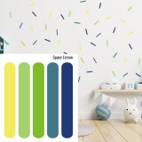 Stickers Vinilo Infantil Confeti Confite Tiras Colores Space Lemon 120un