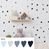 Stickers Vinilo Infantil Corazones Colores Deep Sea 120un