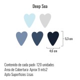 Stickers Vinilo Infantil Corazones Colores Deep Sea 120un