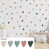 Stickers Vinilo Infantil Corazones Colores Earthy Tones 120un