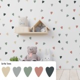 Stickers Vinilo Infantil Corazones Colores Earthy Tones 120un