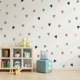 Stickers Vinilo Infantil Corazones Colores Earthy Tones 120un