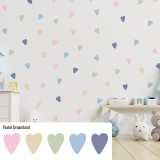 Stickers Vinilo Infantil Corazones Colores Pastel Dreamland 120un