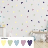 Stickers Vinilo Infantil Corazones Colores Pastel Serenity 120un