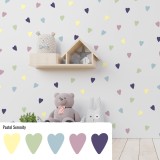 Stickers Vinilo Infantil Corazones Colores Pastel Serenity 120un