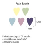 Stickers Vinilo Infantil Corazones Colores Pastel Serenity 120un