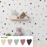 Stickers Vinilo Infantil Corazones Colores Peachy Delight 120un