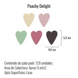 Stickers Vinilo Infantil Corazones Colores Peachy Delight 120un