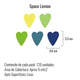 Stickers Vinilo Infantil Corazones Colores Space Lemon 120un