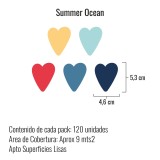 Stickers Vinilo Infantil Corazones Colores Summer Ocean 120un