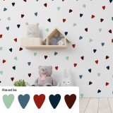 Stickers Vinilo Infantil Corazones Colores Wine and Sea 120un