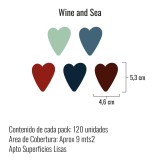 Stickers Vinilo Infantil Corazones Colores Wine and Sea 120un