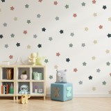 Stickers Vinilo Infantil Estrellas Colores Earthy Tones 120un