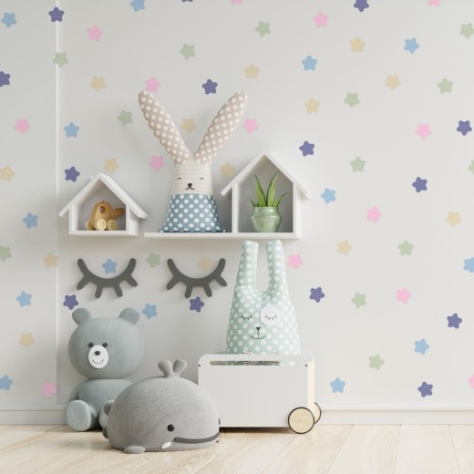 Stickers Vinilo Infantil Estrellas Colores Pastel Dreamland 120un