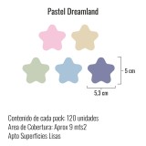 Stickers Vinilo Infantil Estrellas Colores Pastel Dreamland 120un