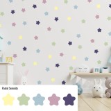 Stickers Vinilo Infantil Estrellas Colores Pastel Serenity 120un