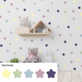 Stickers Vinilo Infantil Estrellas Colores Pastel Serenity 120un
