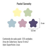 Stickers Vinilo Infantil Estrellas Colores Pastel Serenity 120un