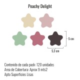 Stickers Vinilo Infantil Estrellas Colores Peachy Delight 120un