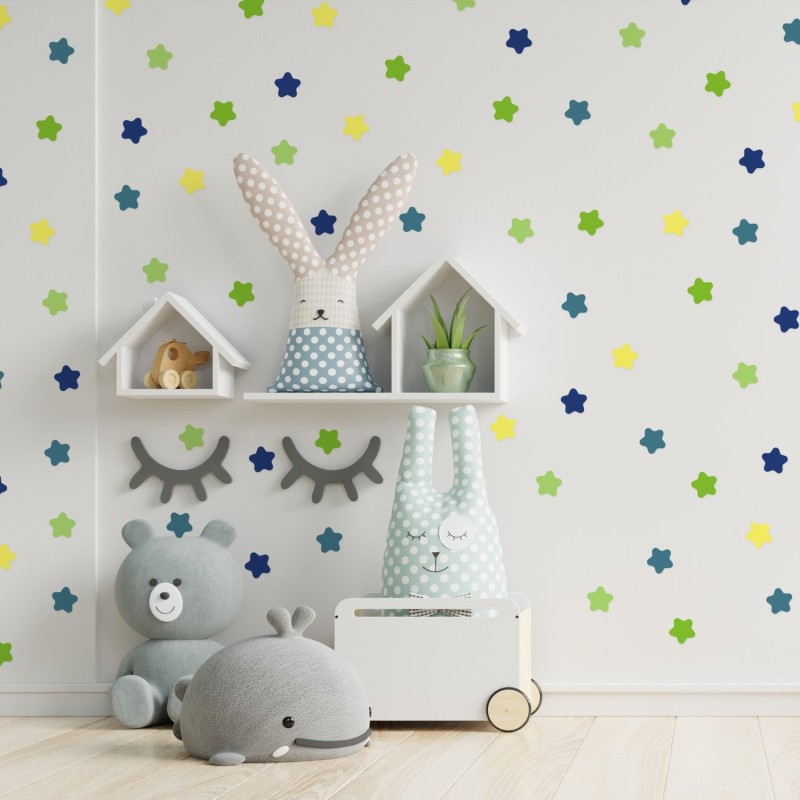 Stickers Vinilo Infantil Estrellas Colores Space Lemon 120un
