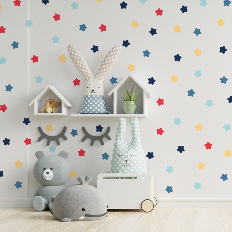 Stickers Vinilo Infantil Estrellas Colores Summer Ocean 120un