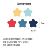 Stickers Vinilo Infantil Estrellas Colores Summer Ocean 120un