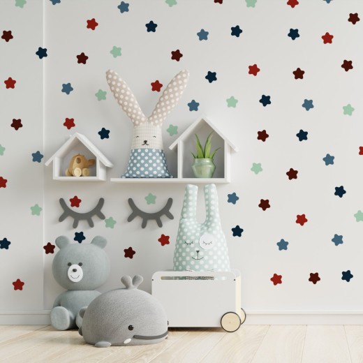 Stickers Vinilo Infantil Estrellas Colores Wine and Sea 120un