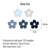 Stickers Vinilo Infantil Flores A Colores Deep Sea 120un