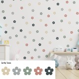 Stickers Vinilo Infantil Flores A Colores Earthy Tones 120un