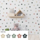 Stickers Vinilo Infantil Flores A Colores Earthy Tones 120un