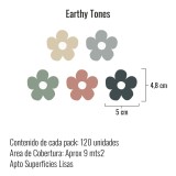 Stickers Vinilo Infantil Flores A Colores Earthy Tones 120un