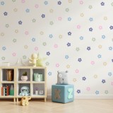 Stickers Vinilo Infantil Flores A Colores Pastel Dreamland 120un
